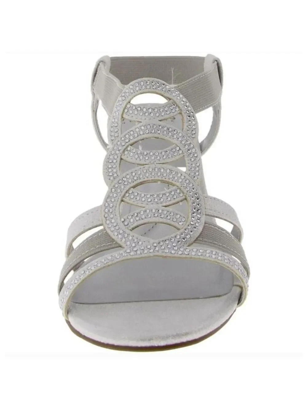 Jones New York Denise Embellished Rhinestones Wedge Sandals 9.5 M Gray Silver